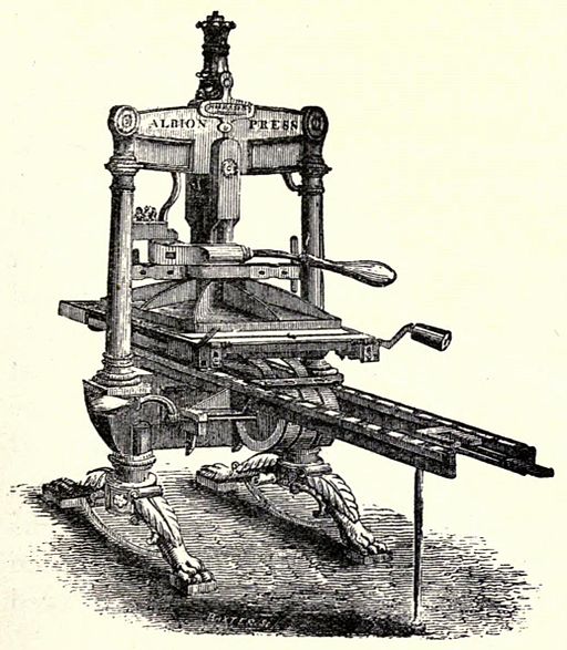 Albion Press, 1830s woodcut by George Baxter